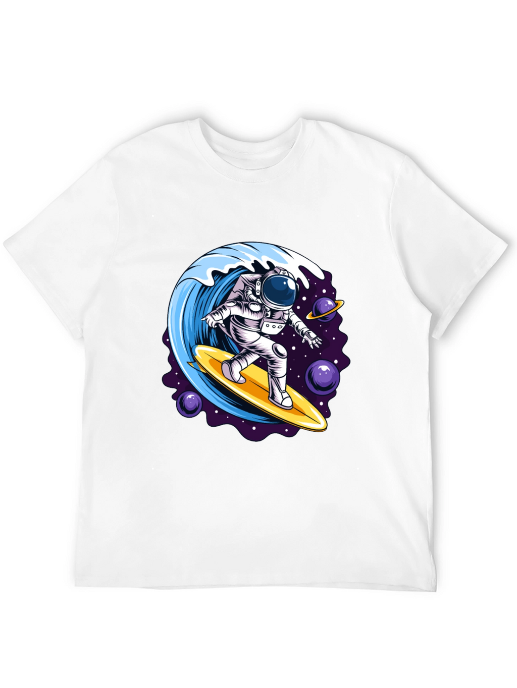 Astronaut Surfing Wave Graphic T-Shirt
