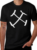 Stylish Black T-Shirt with Abstract White Graphic