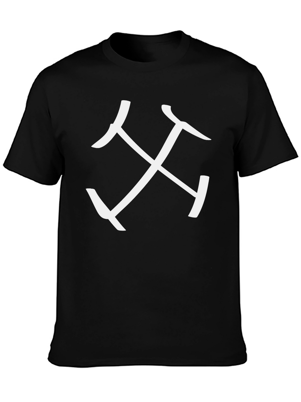Stylish Black T-Shirt with Abstract White Graphic