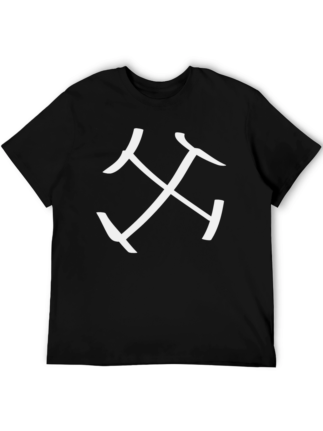 Stylish Black T-Shirt with Abstract White Graphic