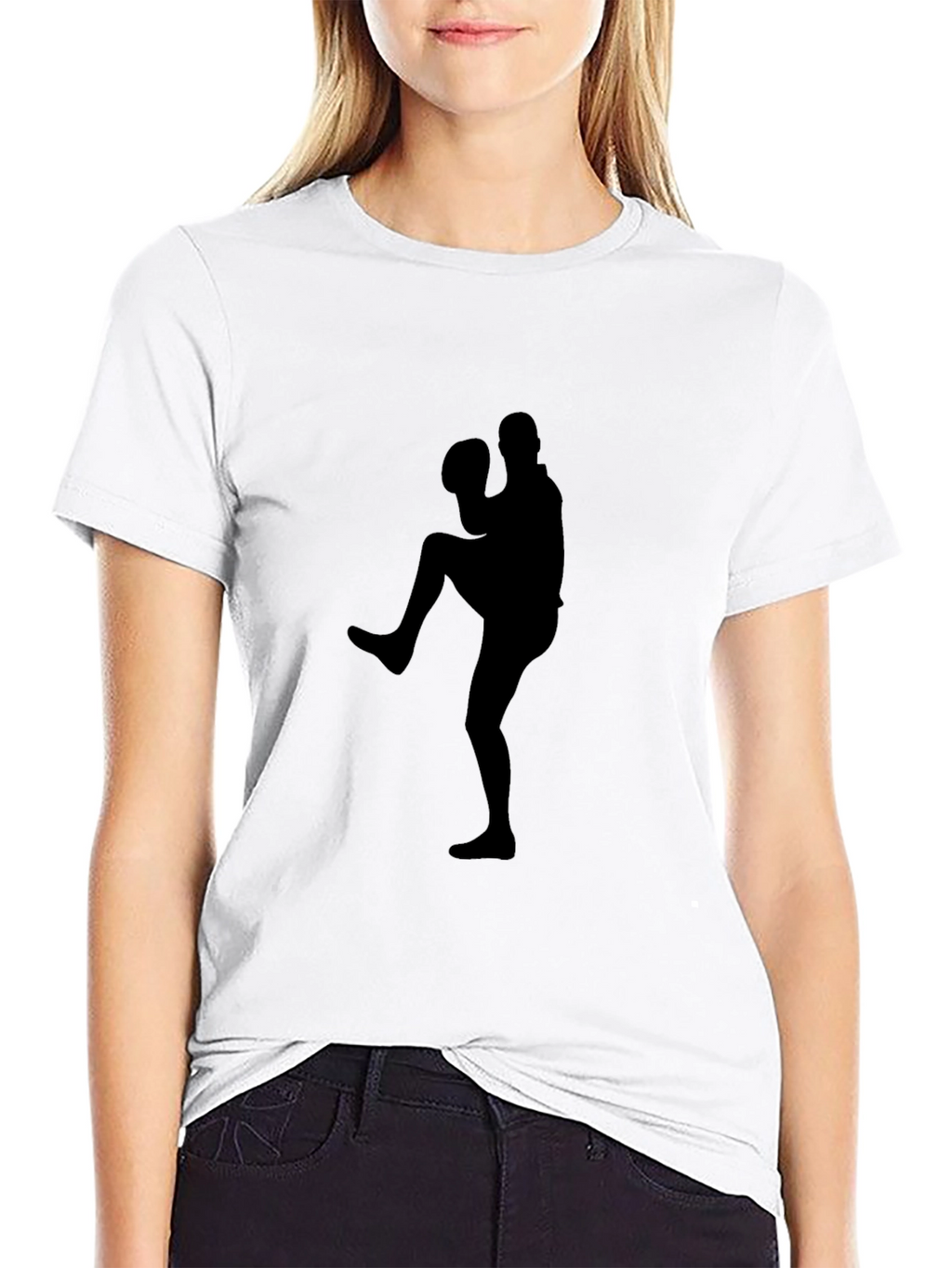 Baseball Pitcher Silhouette Black Graphic Tee