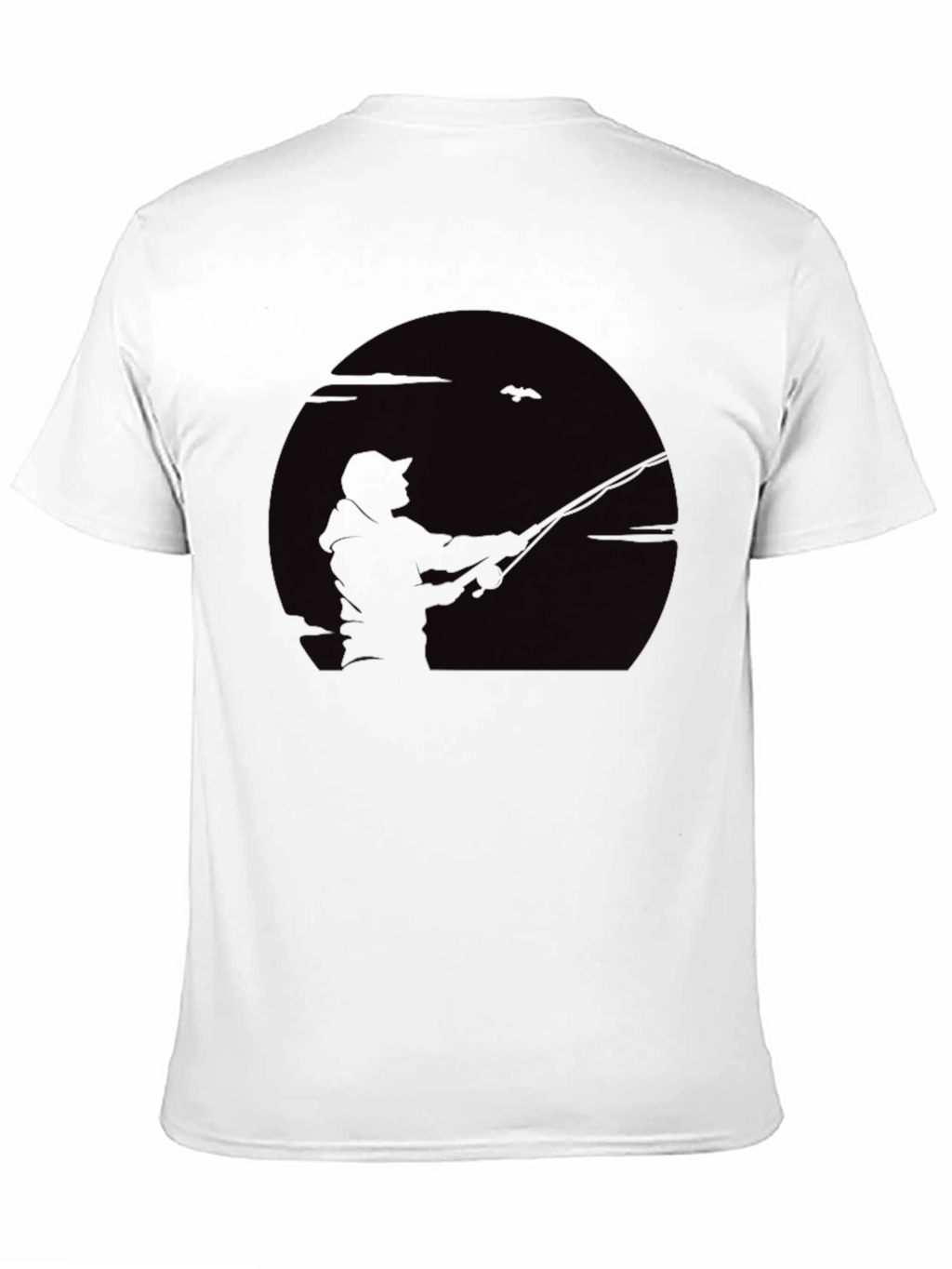 Fisherman Silhouette Graphic Tee - Black