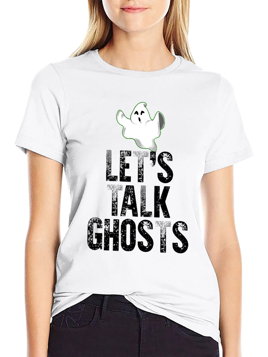 Lets Talk Ghosts Black Graphic T-Shirt