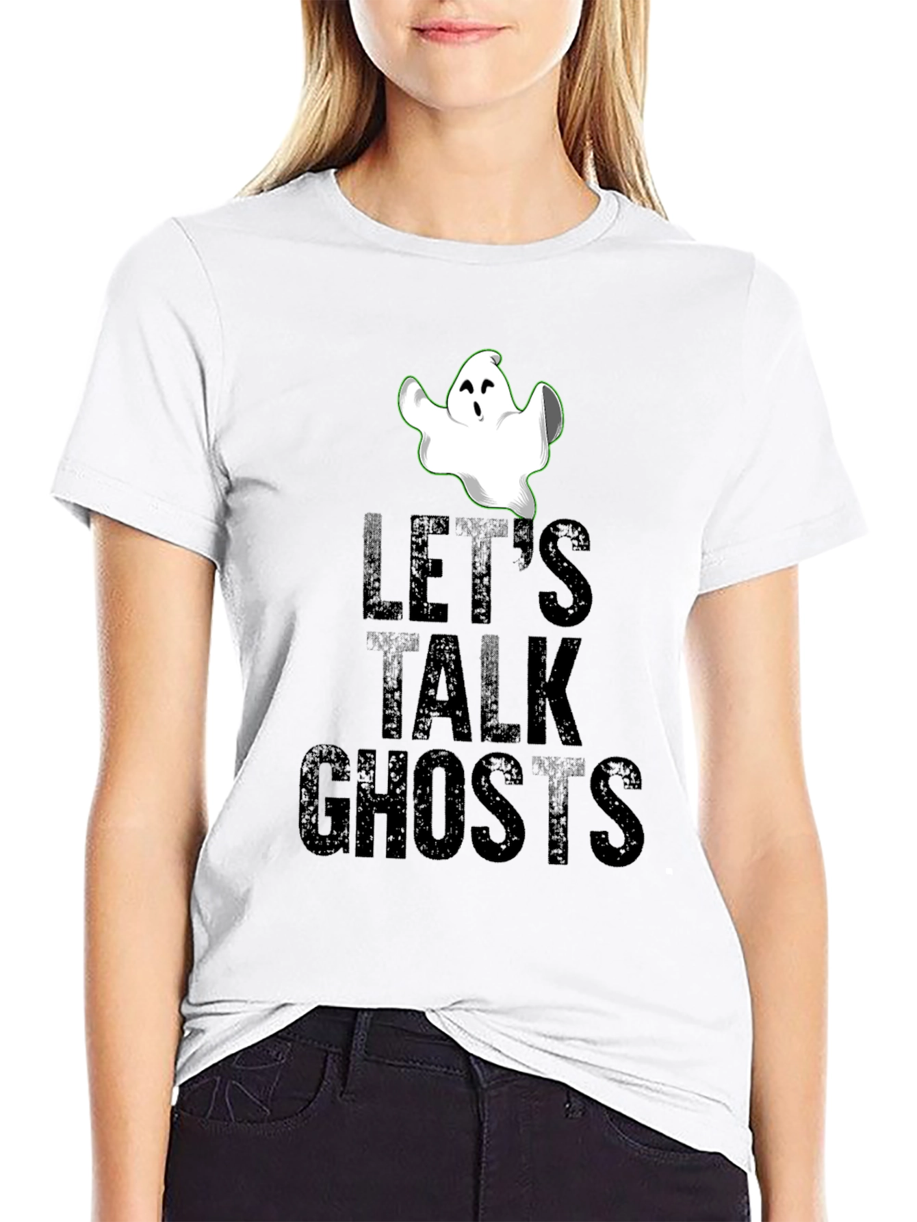 Lets Talk Ghosts Black Graphic T-Shirt