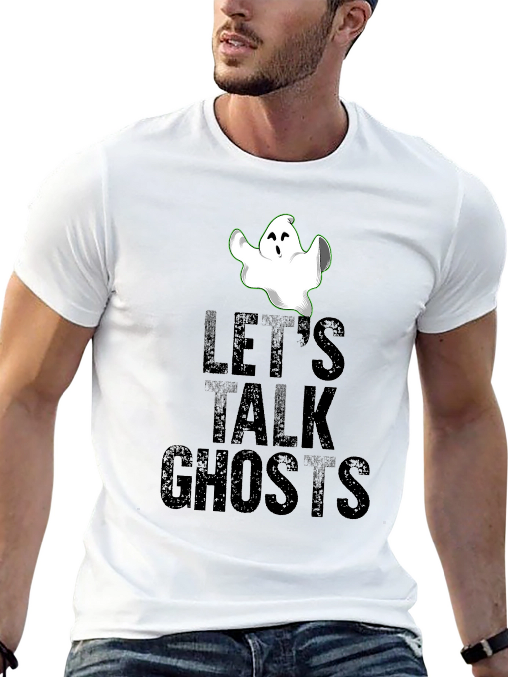 Lets Talk Ghosts Black Graphic T-Shirt