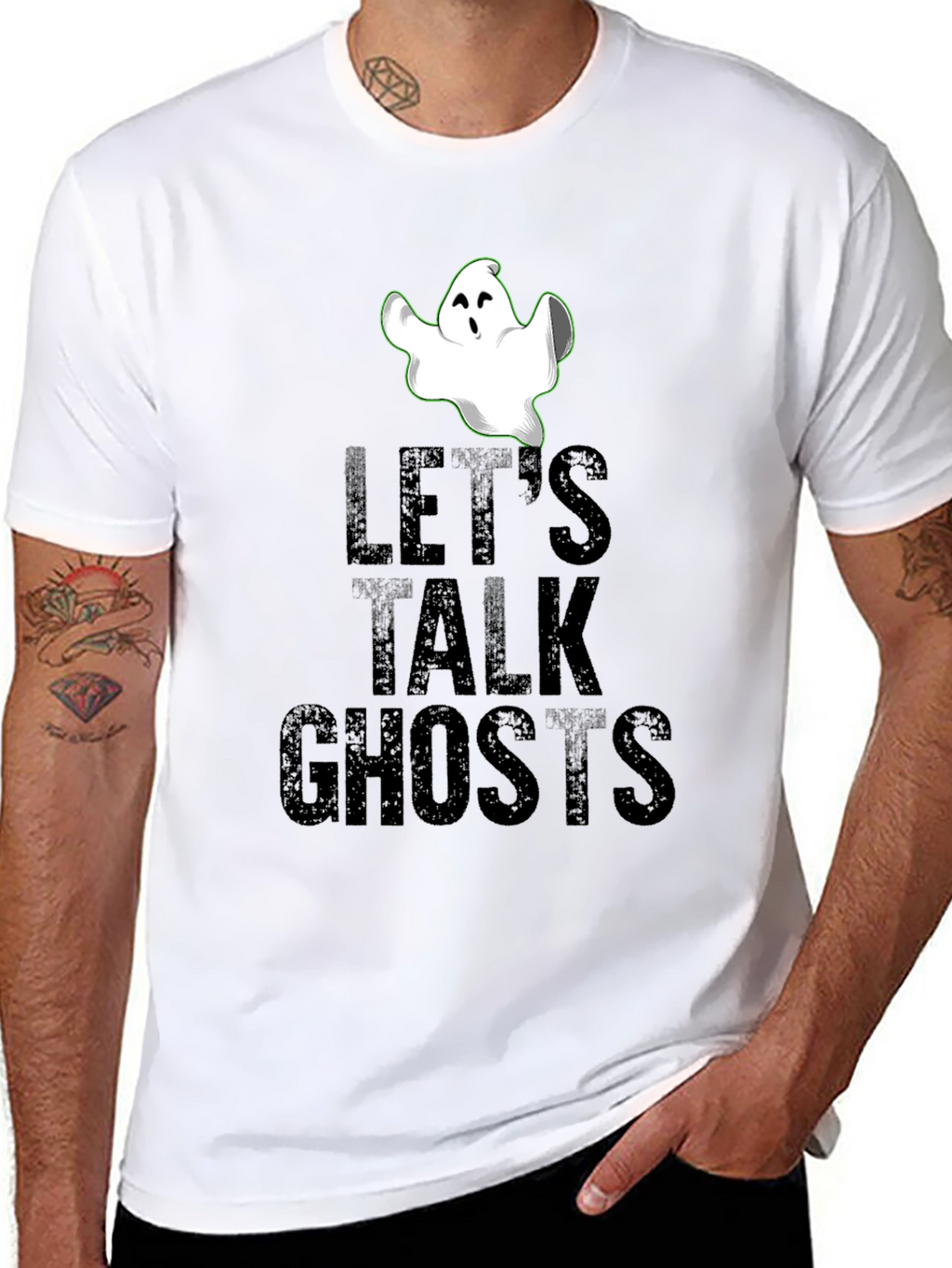 Lets Talk Ghosts Black Graphic T-Shirt