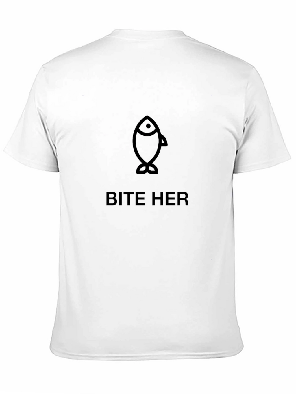 Bite Her Fish Graphic Black T-Shirt