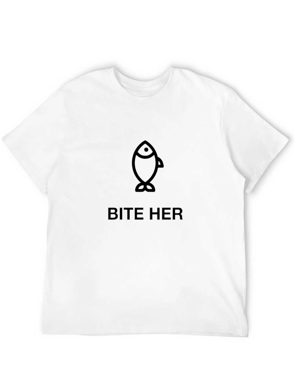 Bite Her Fish Graphic Black T-Shirt