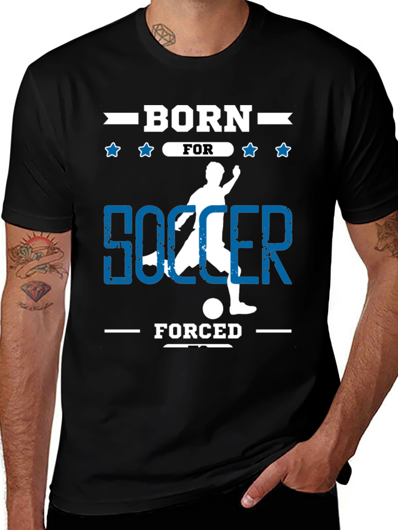 Born for Soccer Graphic Tee - Black Cotton T-Shirt