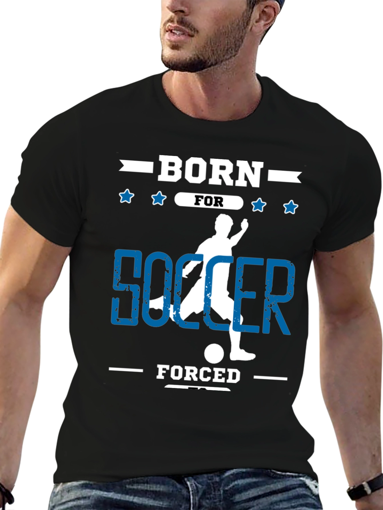 Born for Soccer Graphic Tee - Black Cotton T-Shirt