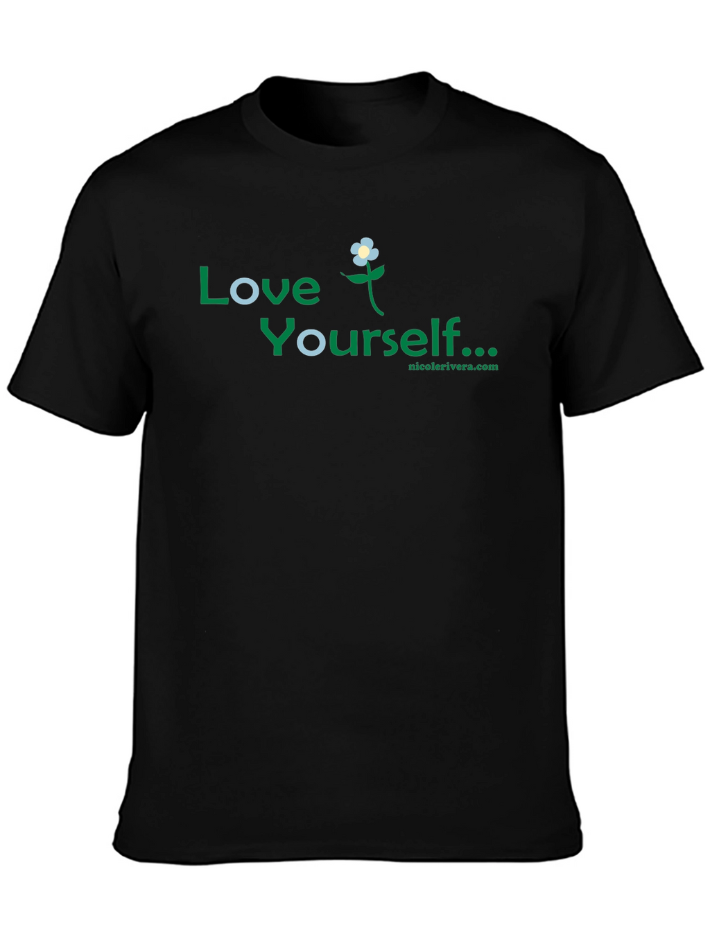 Love Yourself Floral Black T-Shirt
