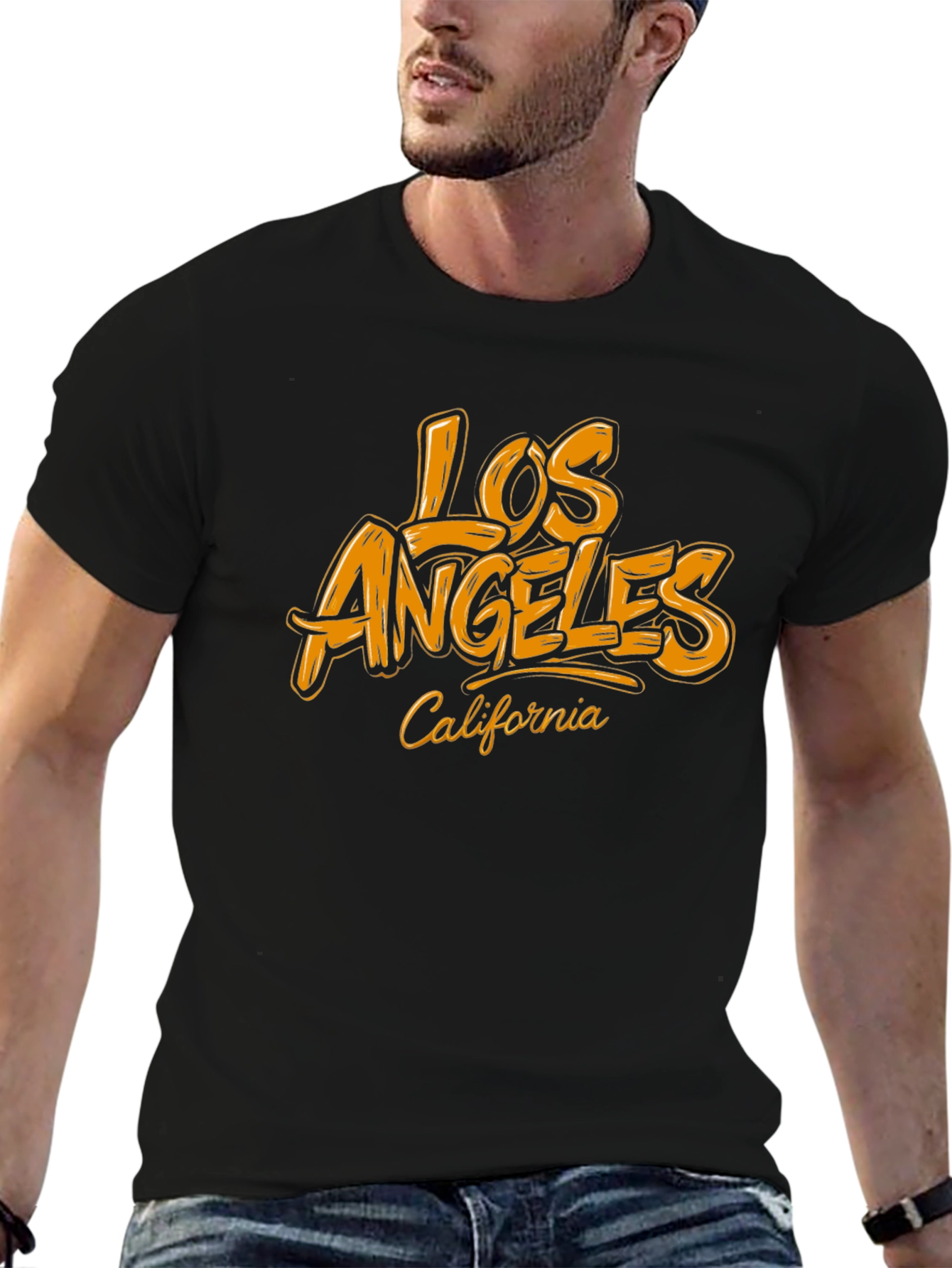 Los Angeles California Black Graphic Tee