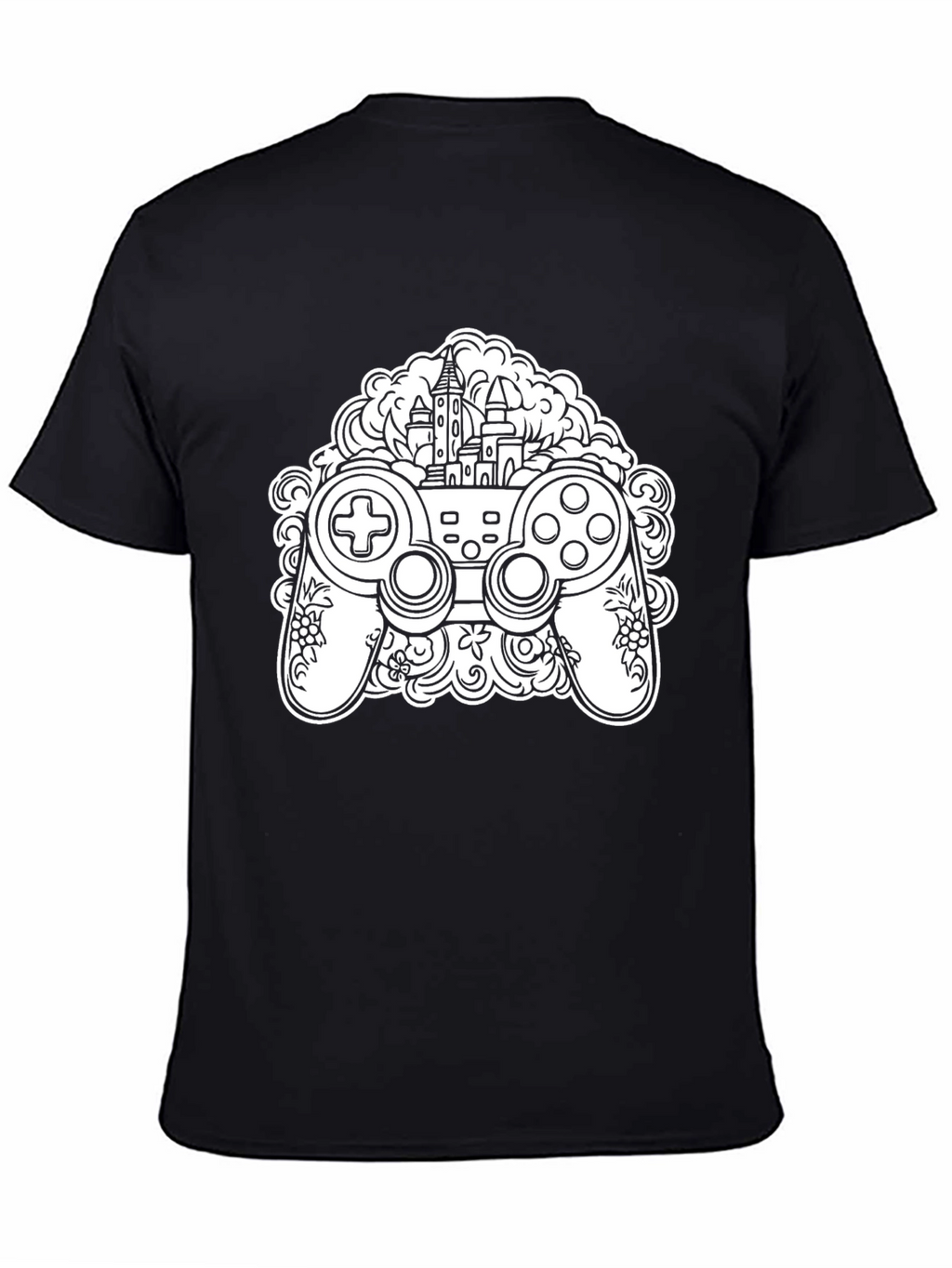 Gaming Controller Castle T-Shirt - Black