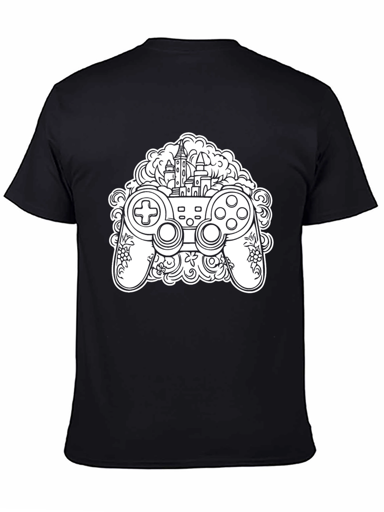 Gaming Controller Castle T-Shirt - Black