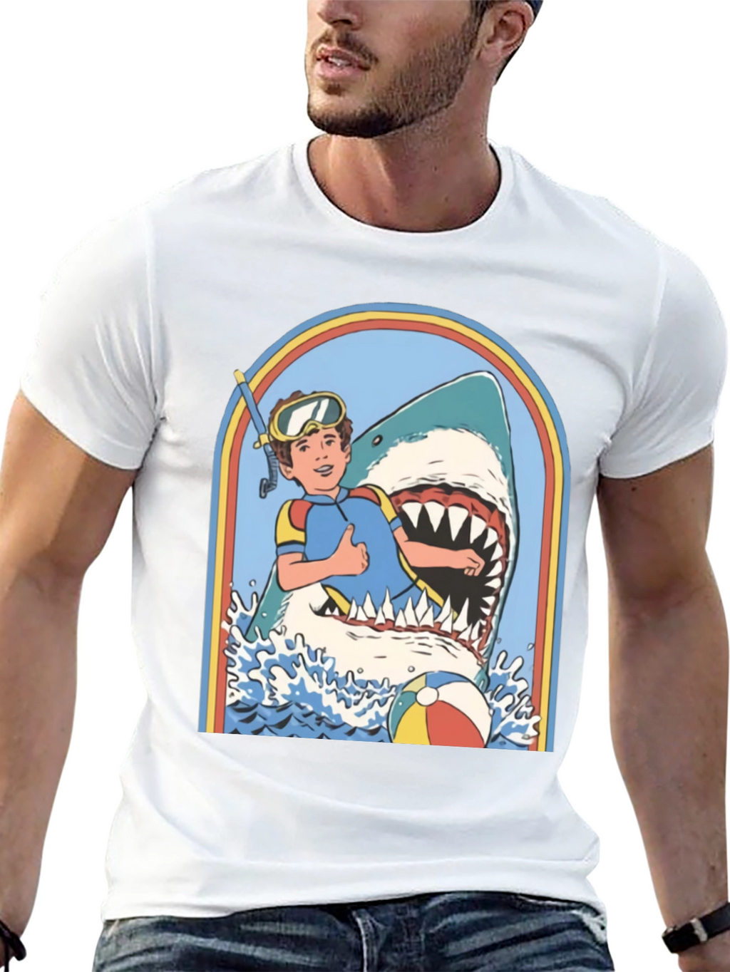 Retro Shark Attack Graphic Tee