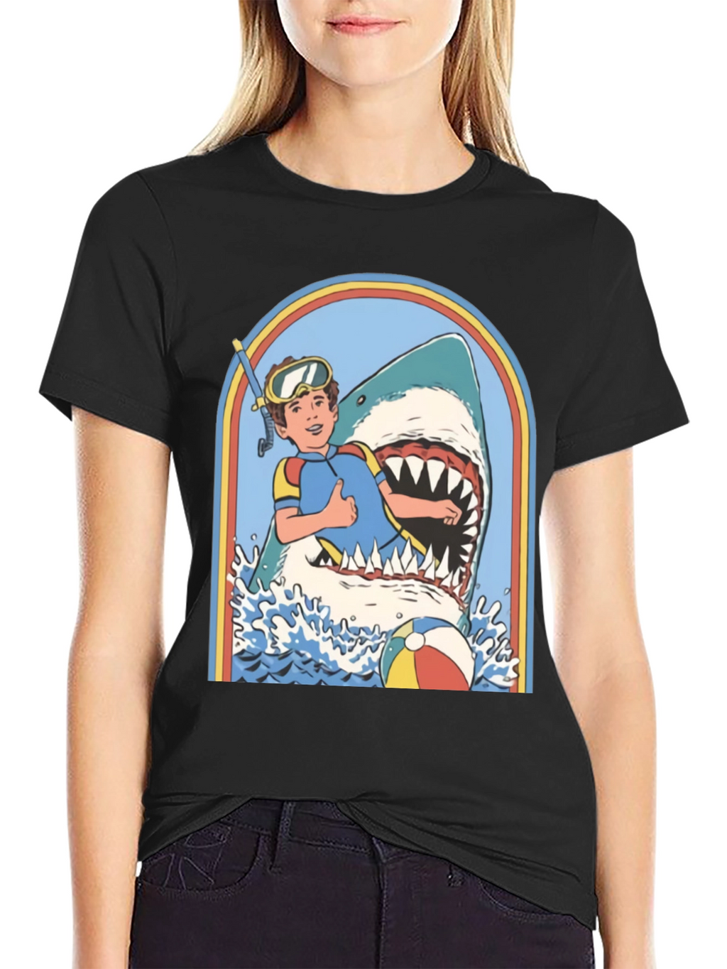 Retro Shark Attack Graphic Tee