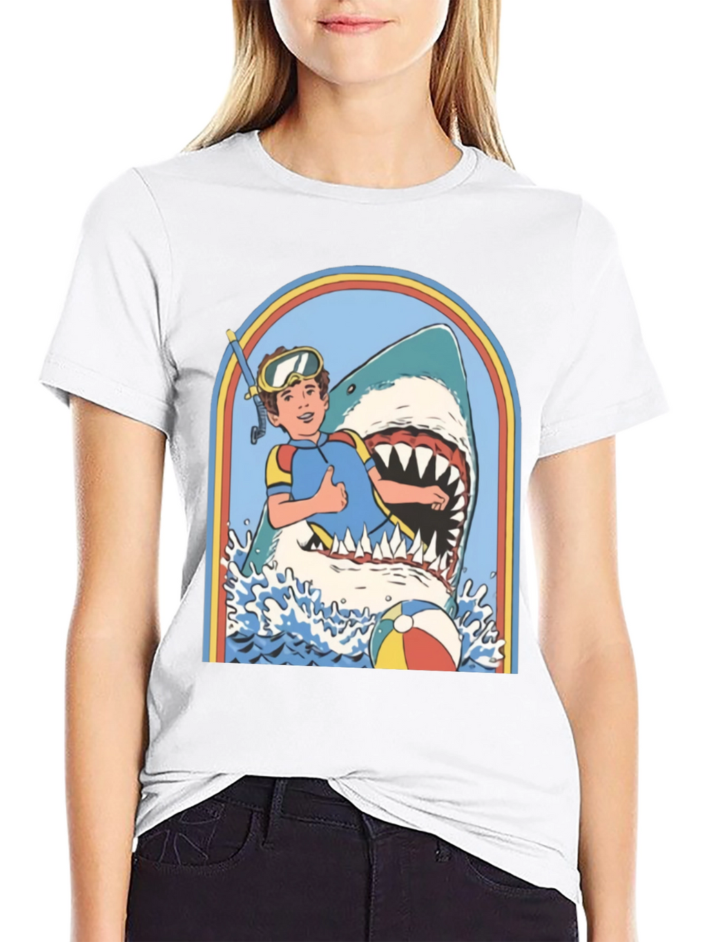 Retro Shark Attack Graphic Tee