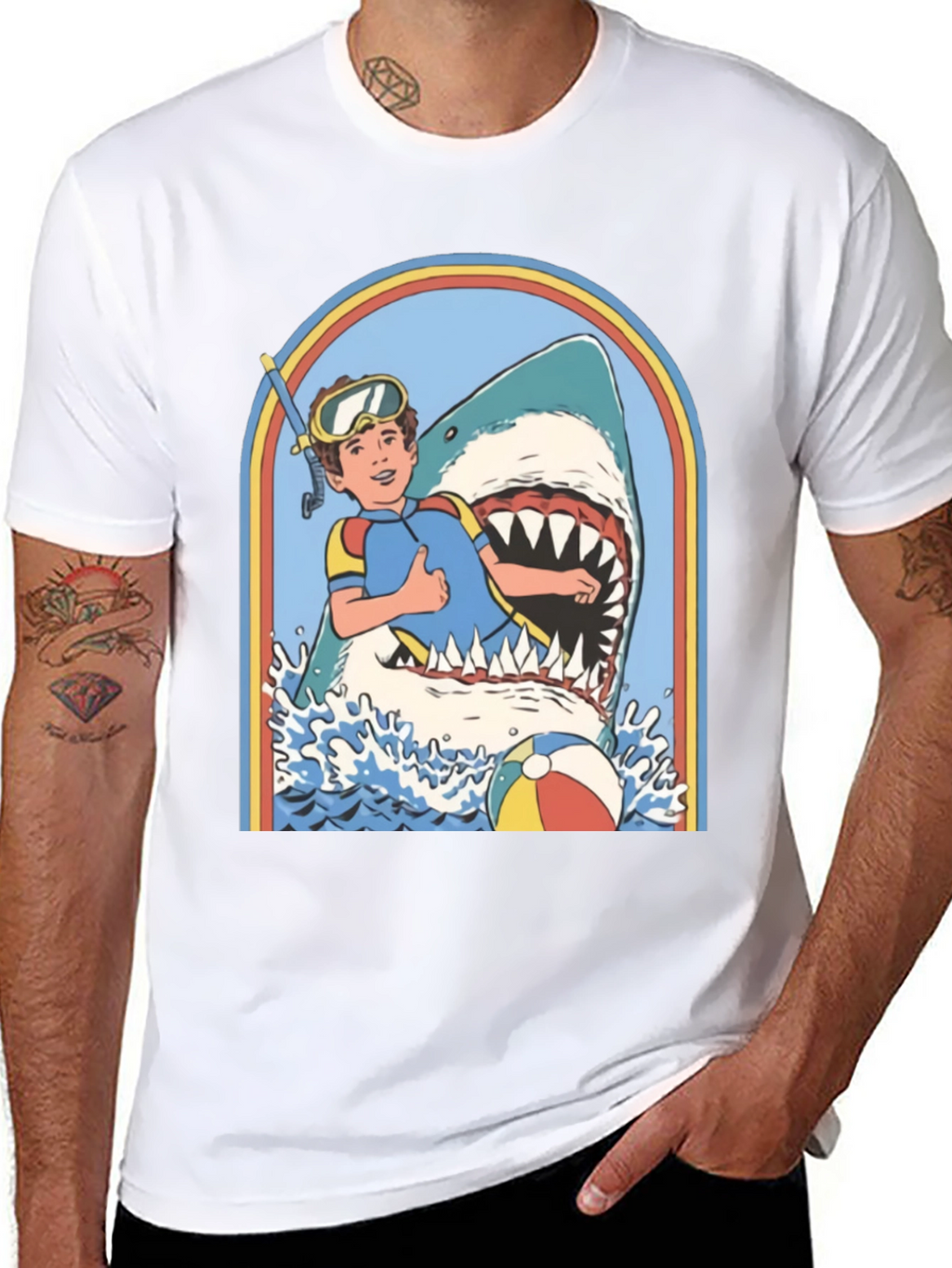 Retro Shark Attack Graphic Tee
