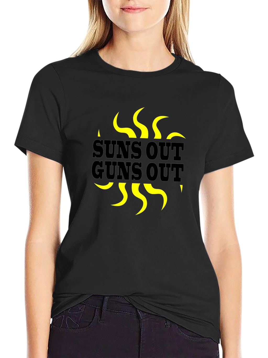 Suns Out Guns Out Graphic T-Shirt - Black