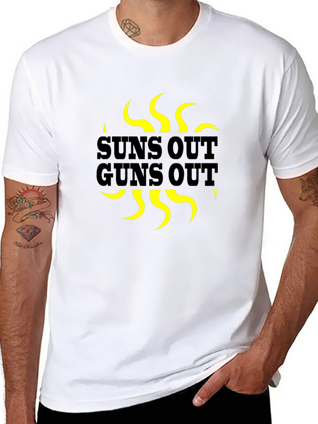 Suns Out Guns Out Graphic T-Shirt - Black