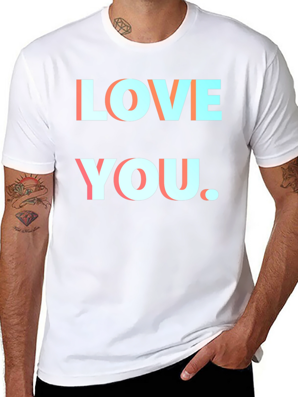Love You Black T-Shirt Graphic Print