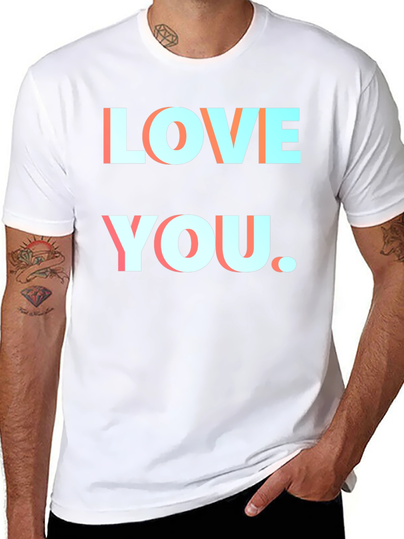 Love You Black T-Shirt Graphic Print