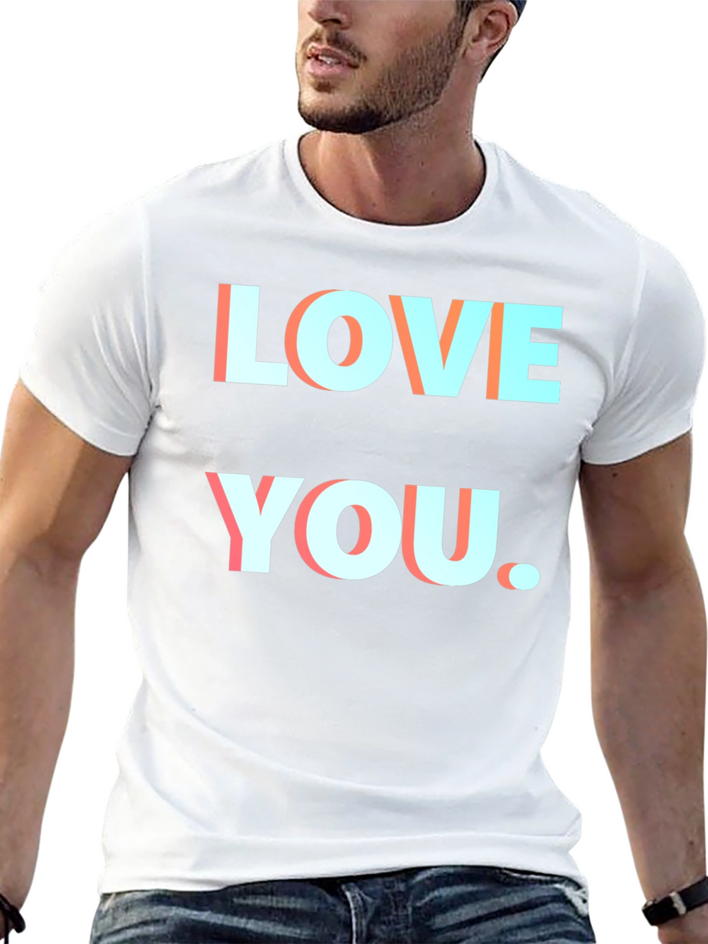 Love You Black T-Shirt Graphic Print