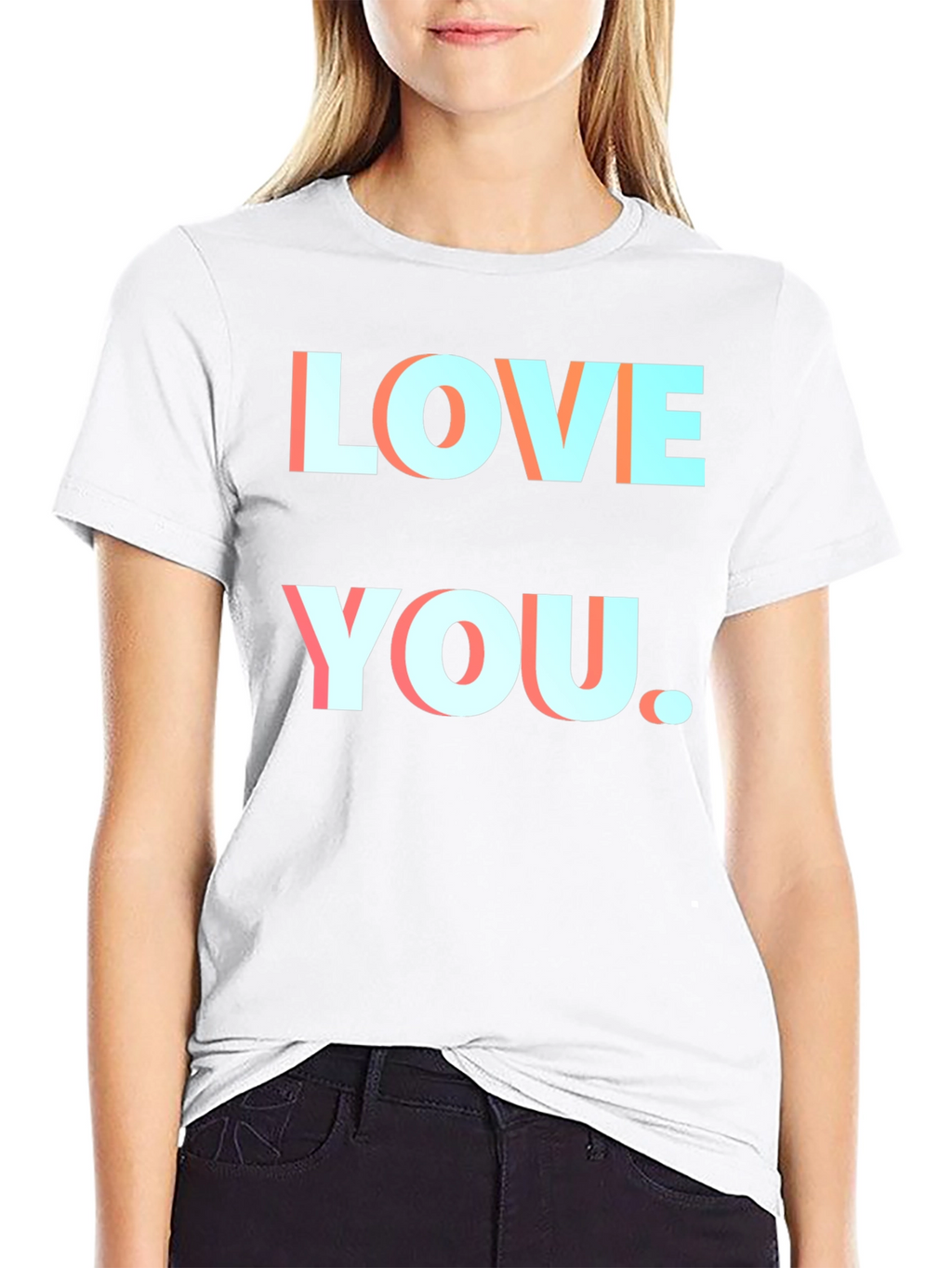 Love You Black T-Shirt Graphic Print