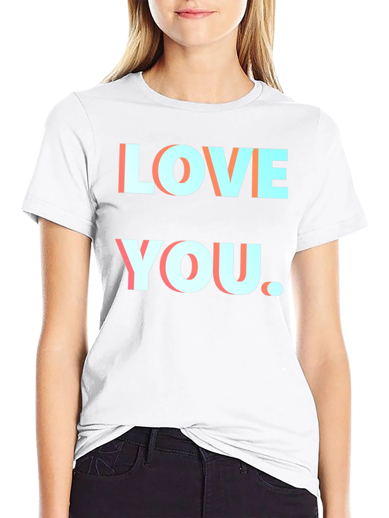 Love You Black T-Shirt Graphic Print