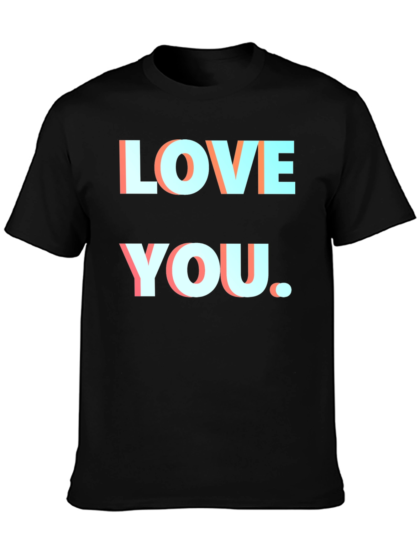 Love You Black T-Shirt Graphic Print