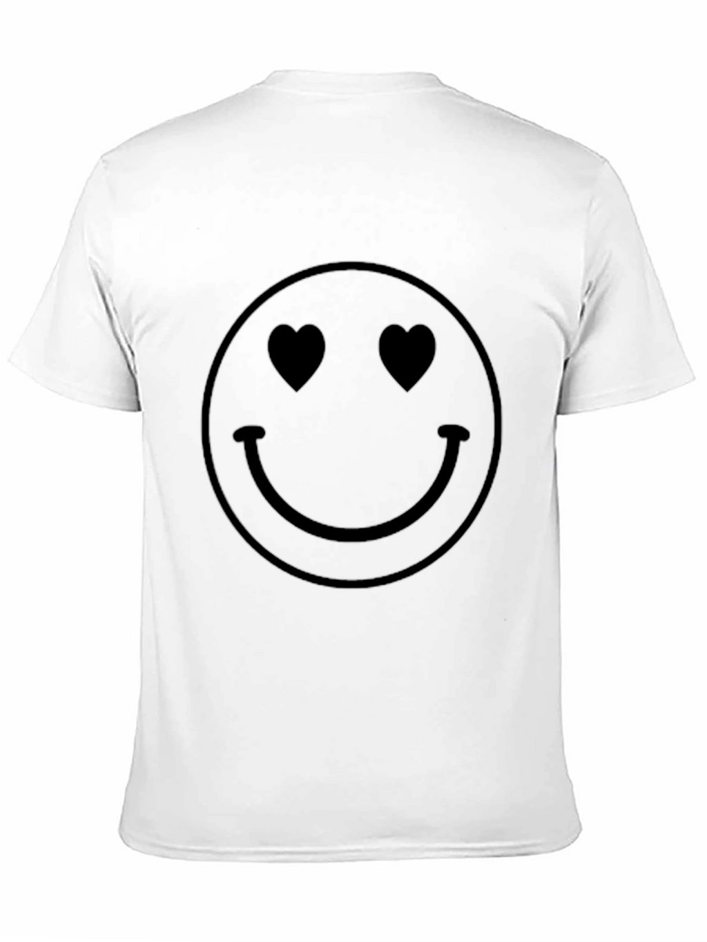 Smiley Face Heart Eyes Graphic Tee - Black