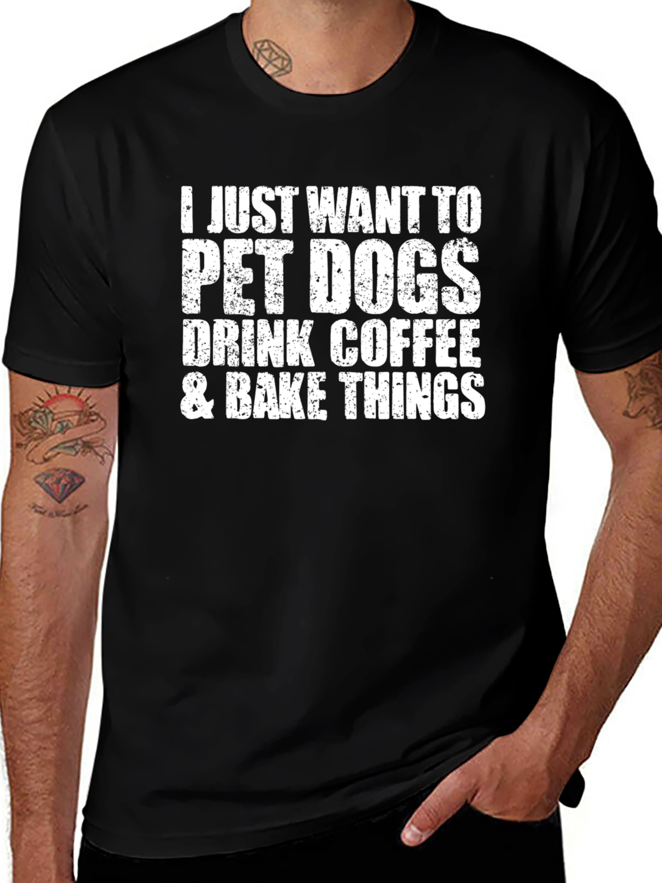 Pet Dogs Coffee & Baking Black Graphic Tee