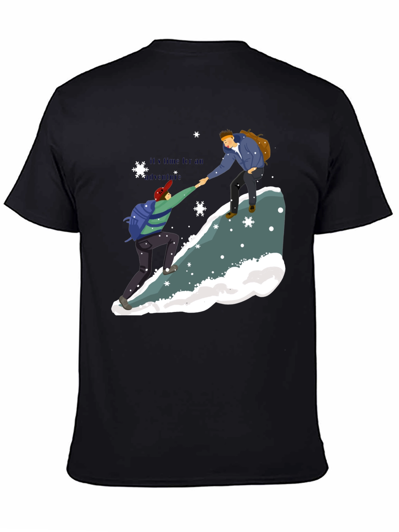Adventure Time Graphic Tee - Black Cotton Casual T-Shirt