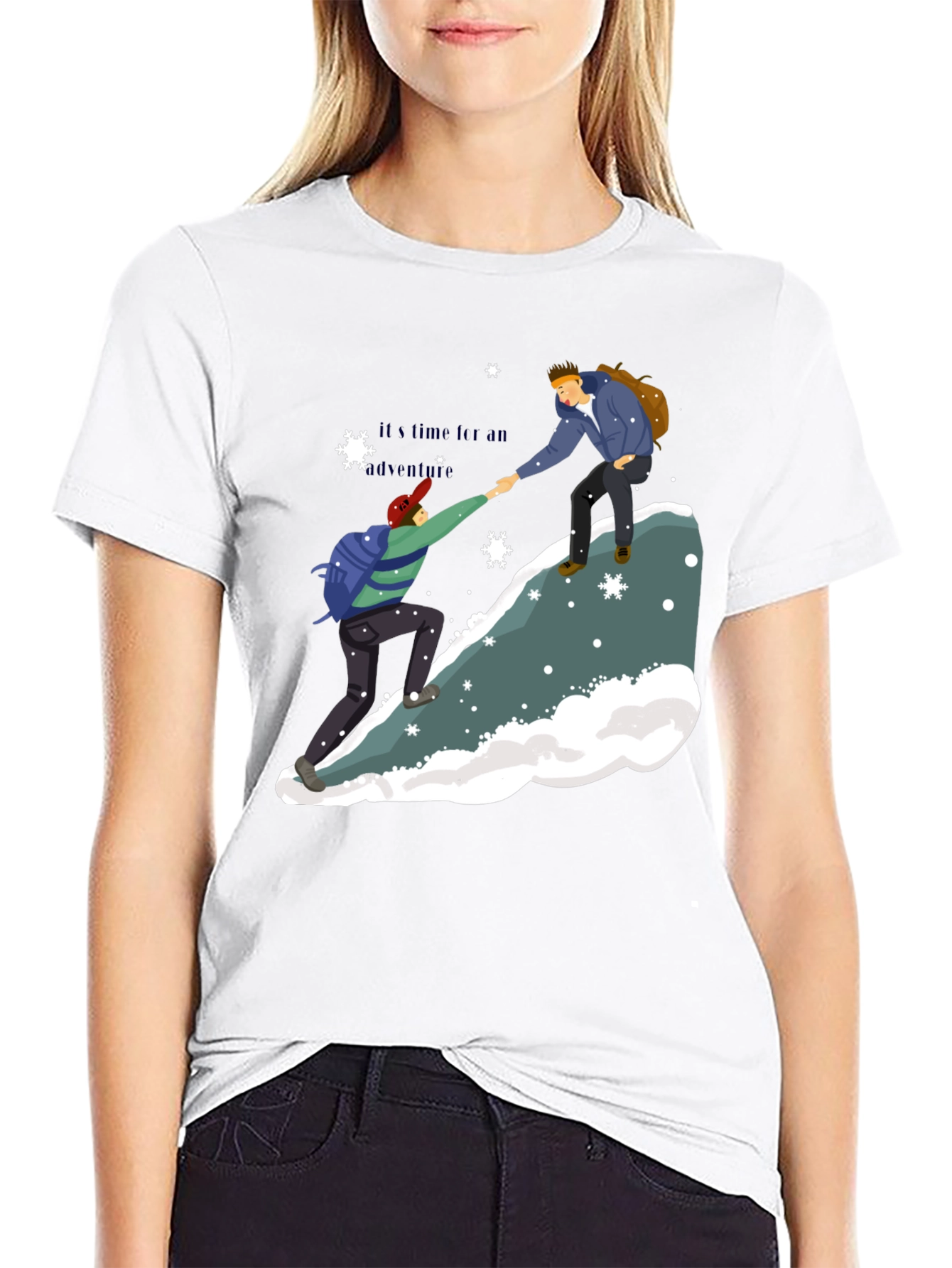 Adventure Time Graphic Tee - Black Cotton Casual T-Shirt
