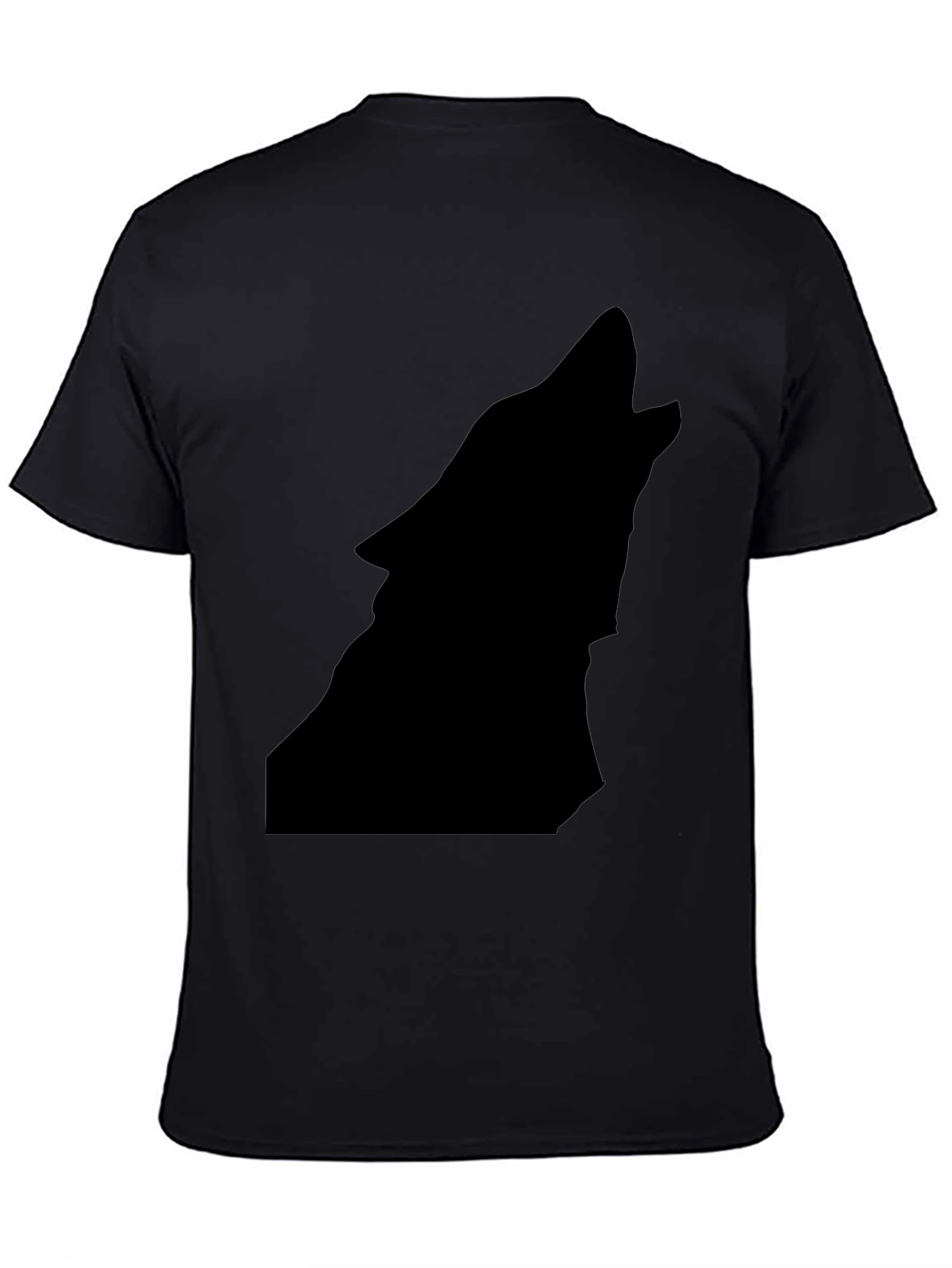 Black Wolf Silhouette Graphic Tee - Stylish & Bold