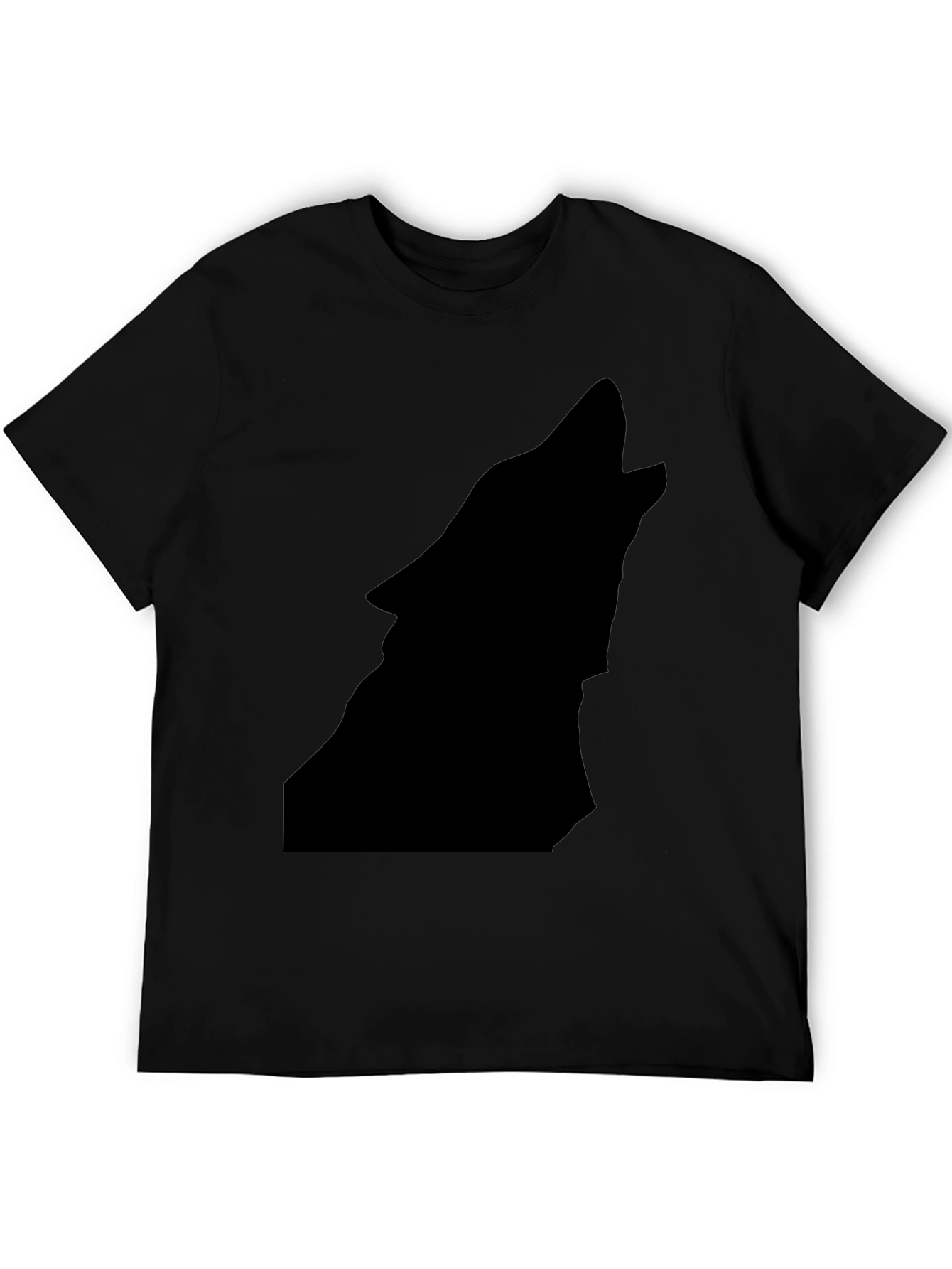 Black Wolf Silhouette Graphic Tee - Stylish & Bold