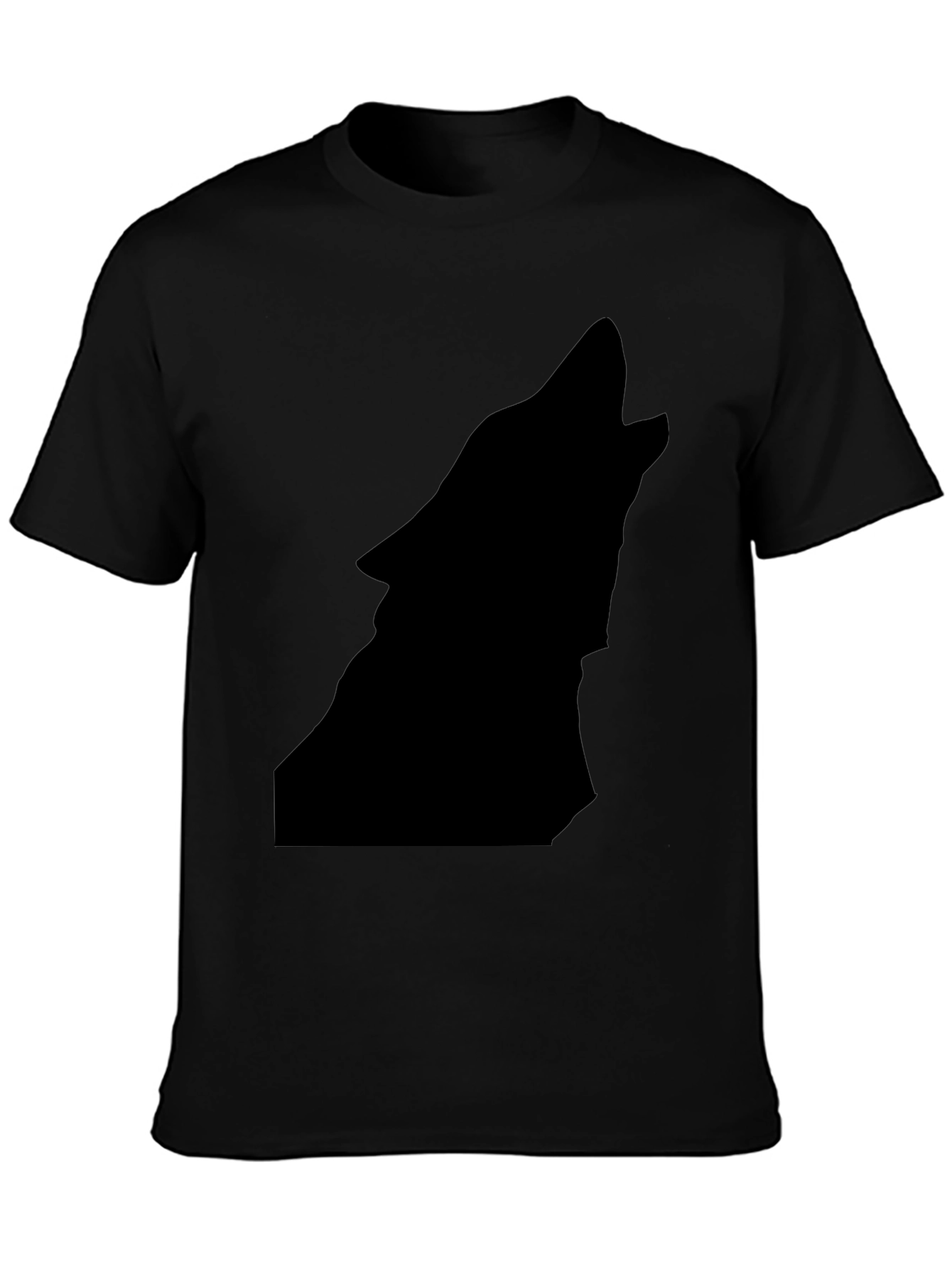 Black Wolf Silhouette Graphic Tee - Stylish & Bold