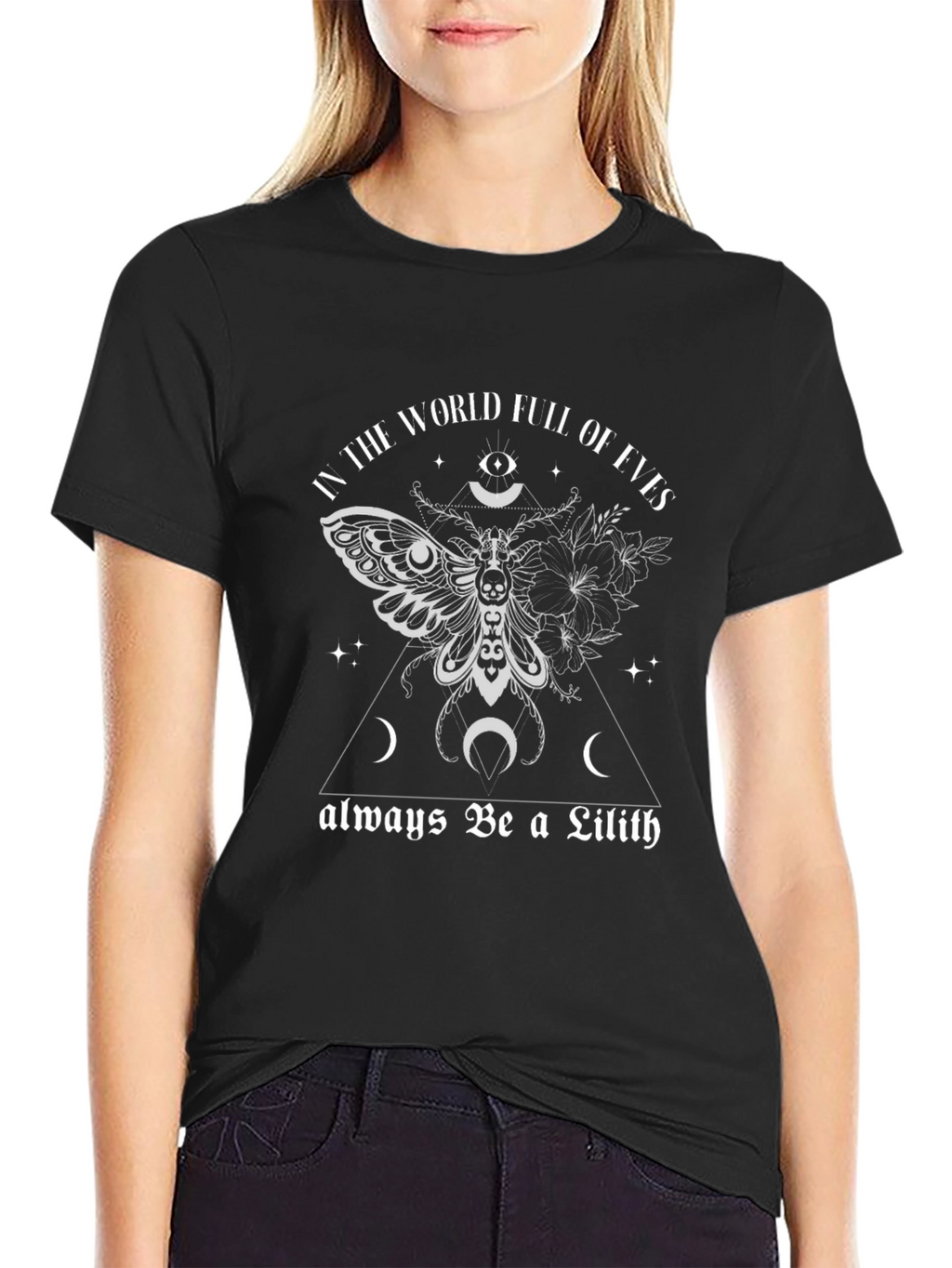 Lilith Moth Graphic Tee - Gothic Witch Style