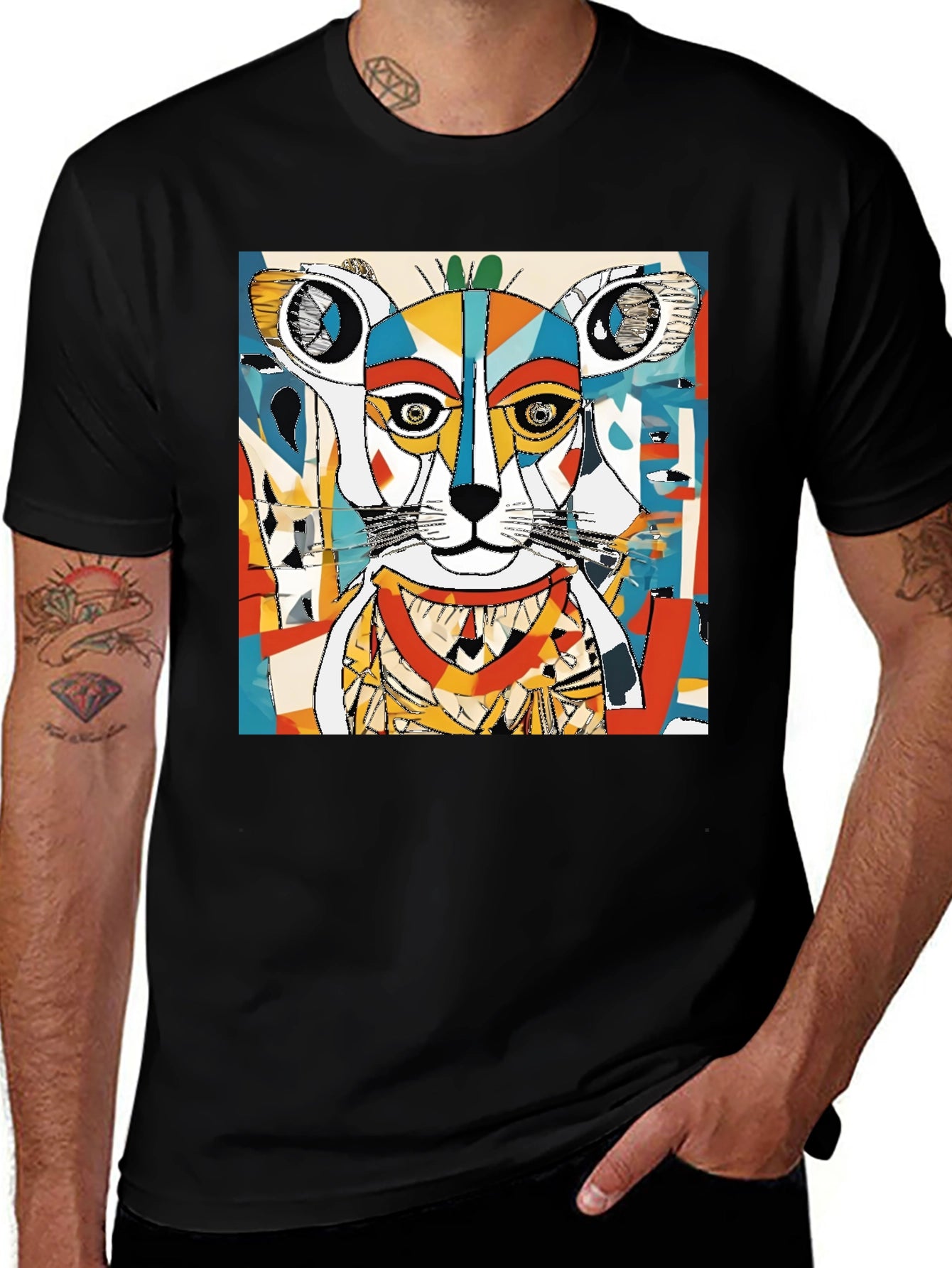 Abstract Animal Art Tee - Unique Graphic Design
