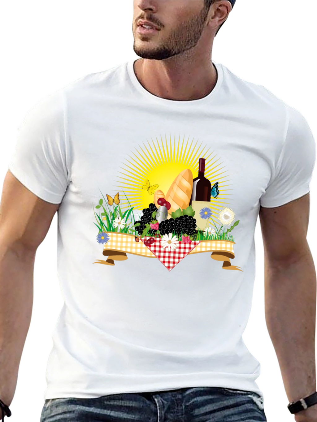 Picnic T-Shirt - Wine Bread and Sunshine!