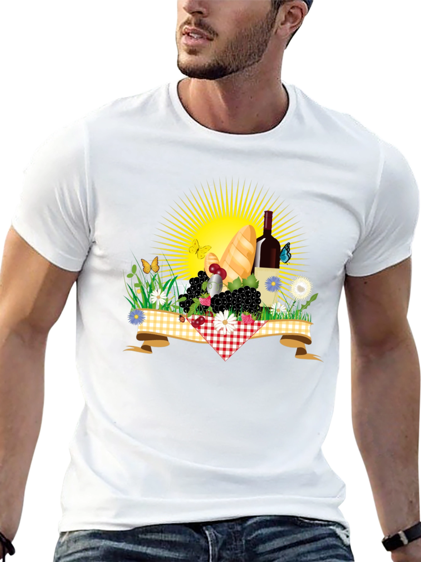 Picnic T-Shirt - Wine Bread and Sunshine!