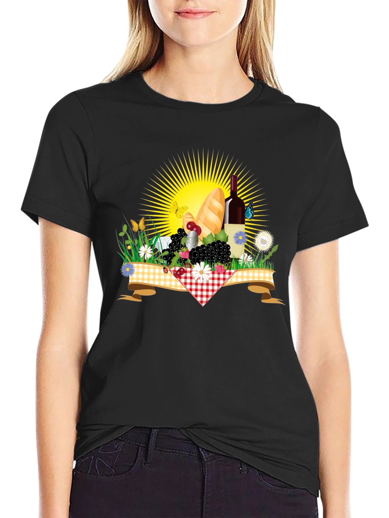 Picnic T-Shirt - Wine Bread and Sunshine!