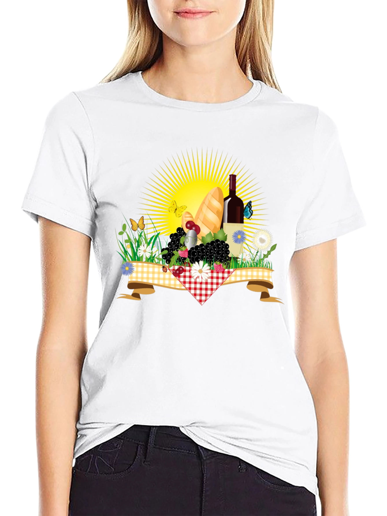 Picnic T-Shirt - Wine Bread and Sunshine!