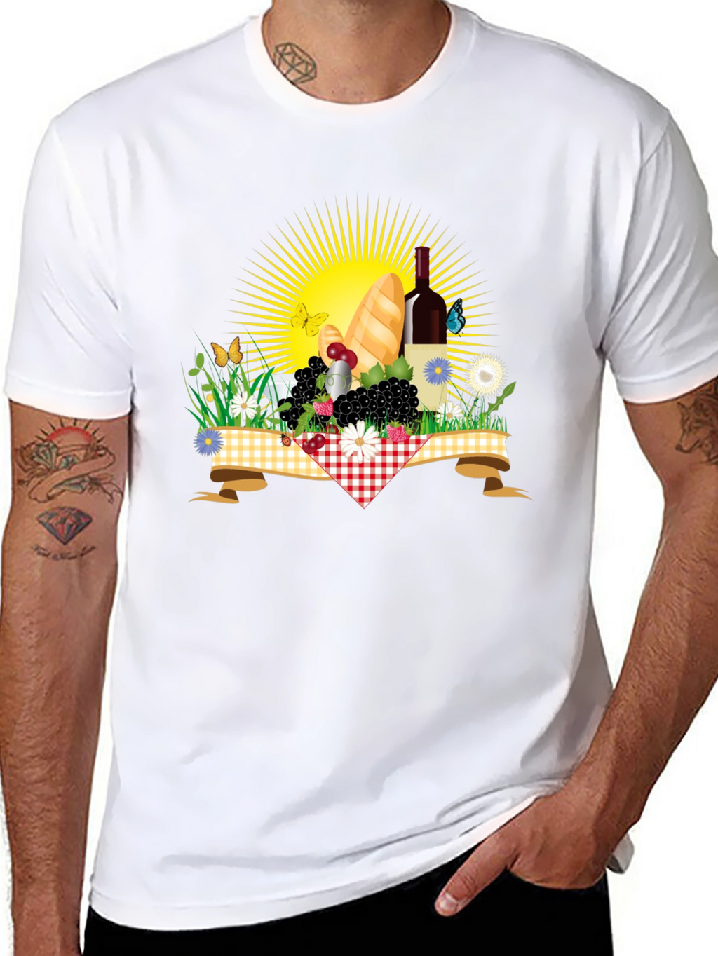 Picnic T-Shirt - Wine Bread and Sunshine!