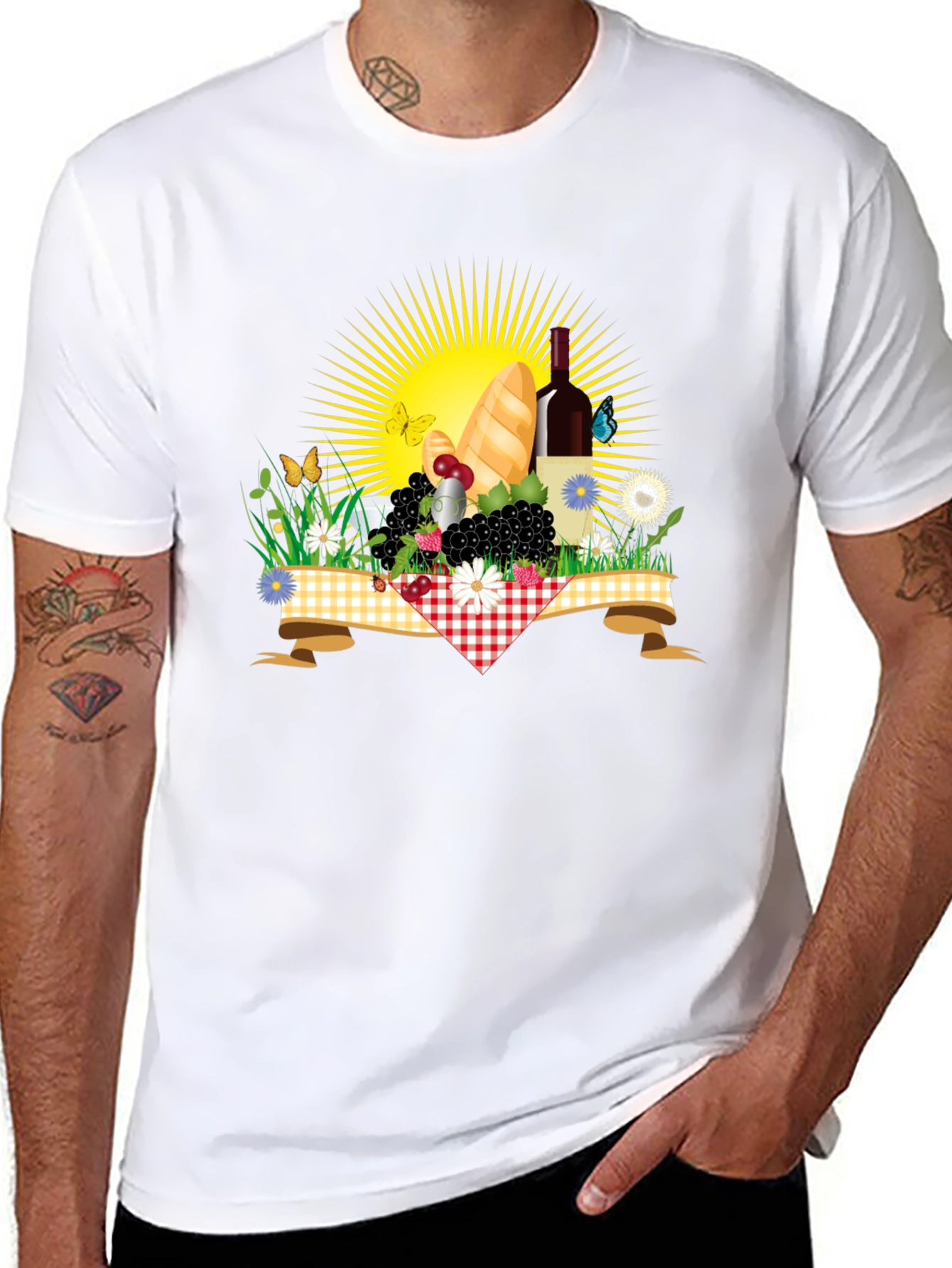 Picnic T-Shirt - Wine Bread and Sunshine!