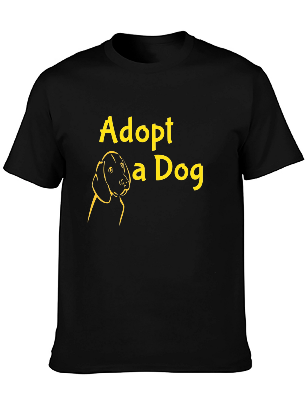 Adopt a Dog Graphic Tee - Black Casual T-Shirt