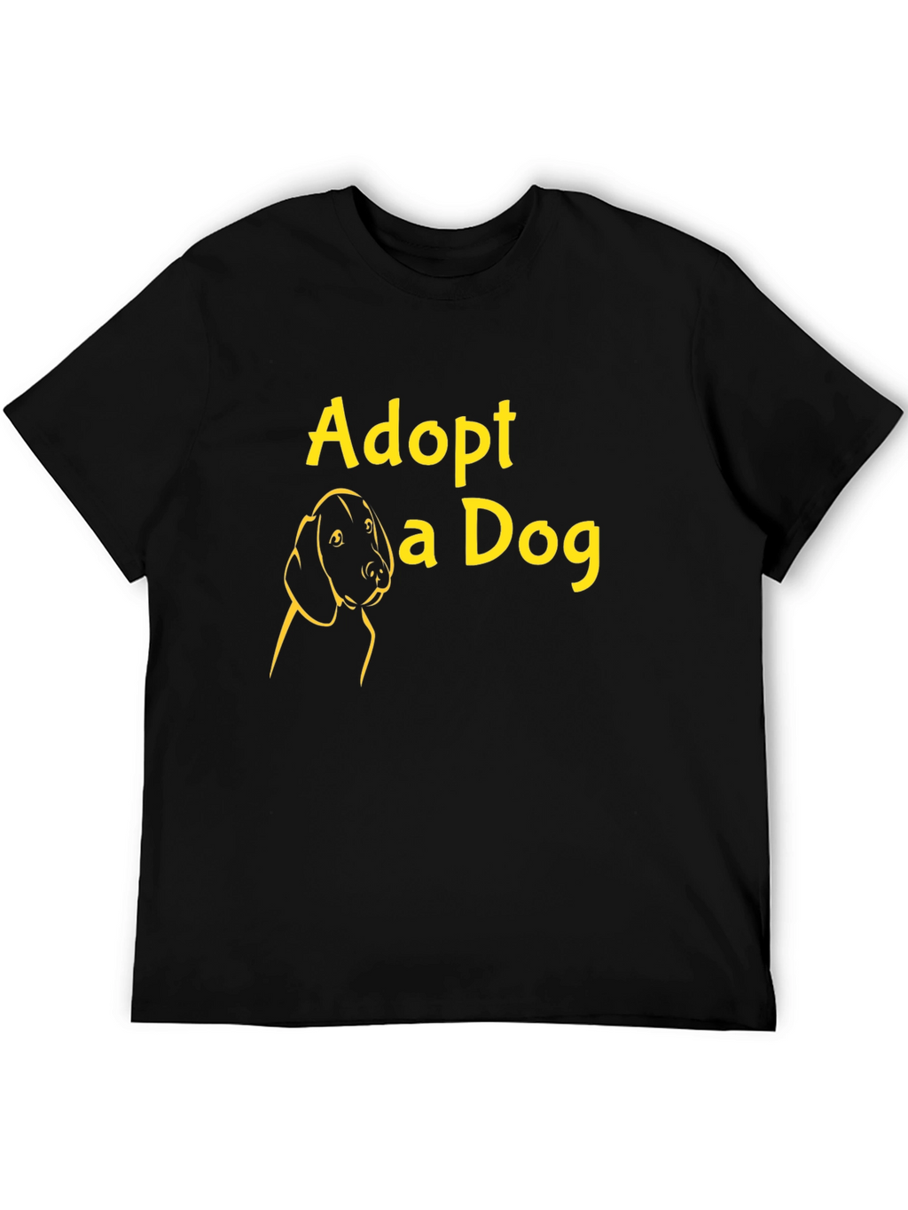 Adopt a Dog Graphic Tee - Black Casual T-Shirt
