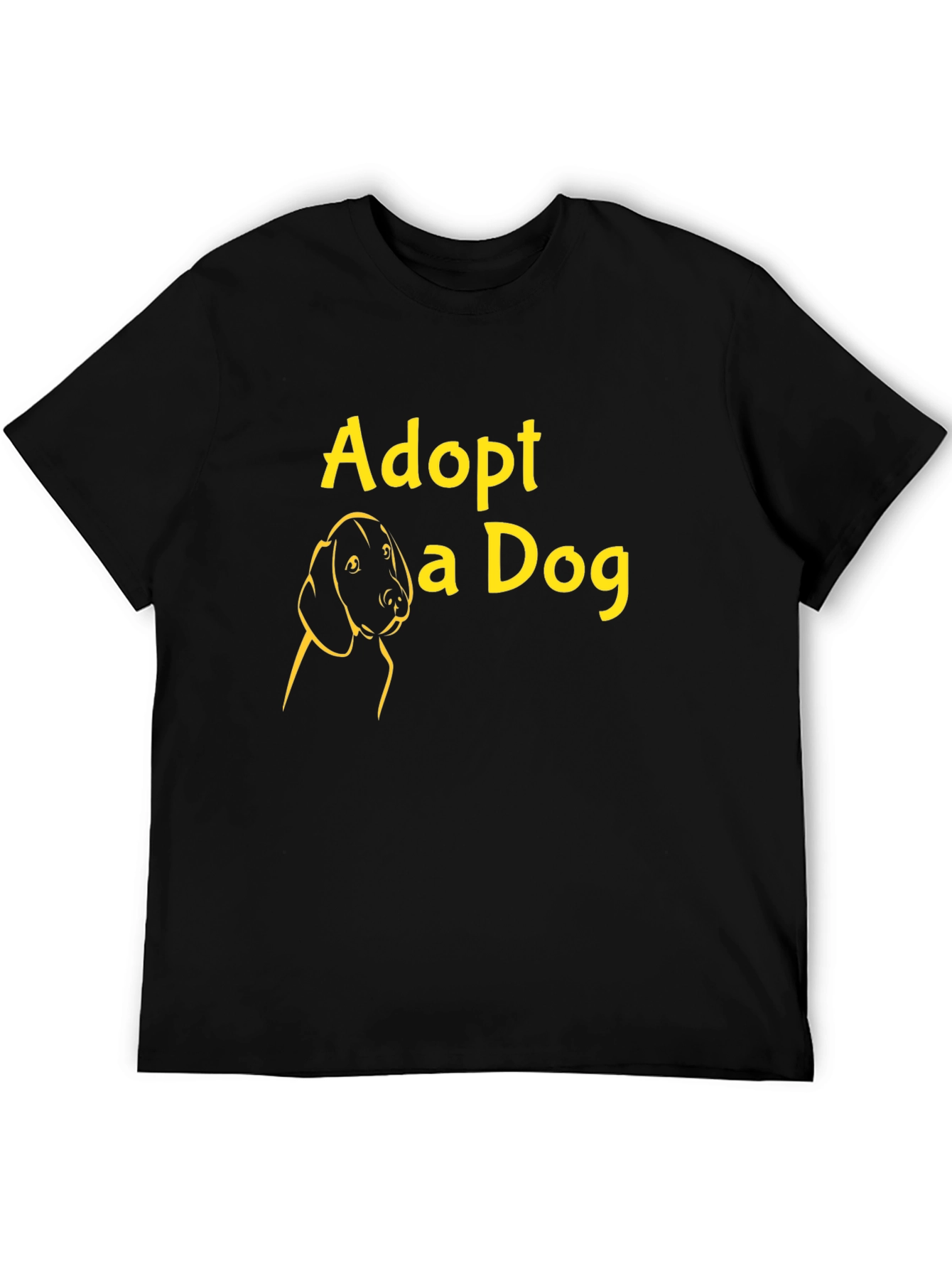 Adopt a Dog Graphic Tee - Black Casual T-Shirt