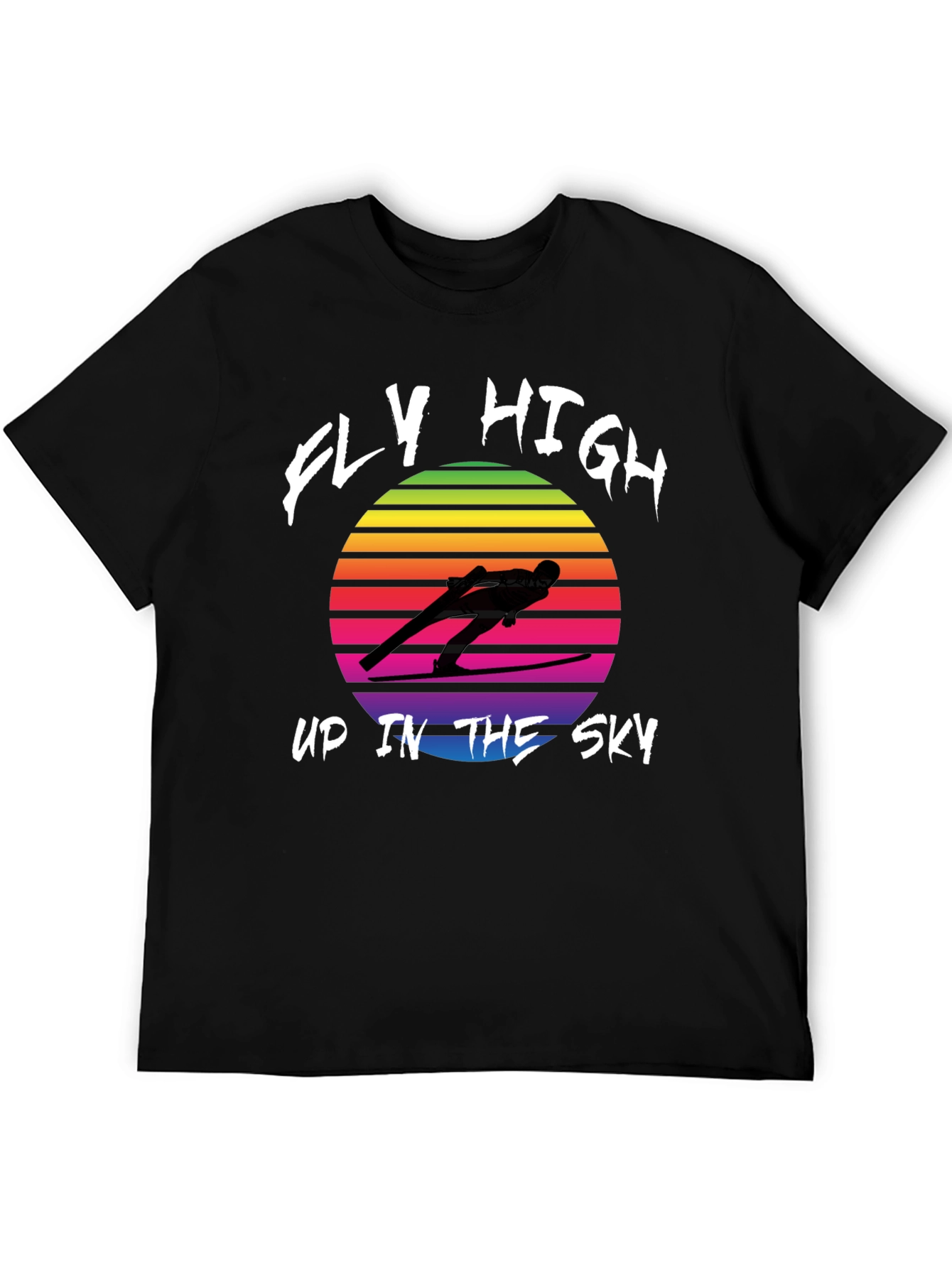 Retro Ski Jumper T-Shirt - Fly High Design