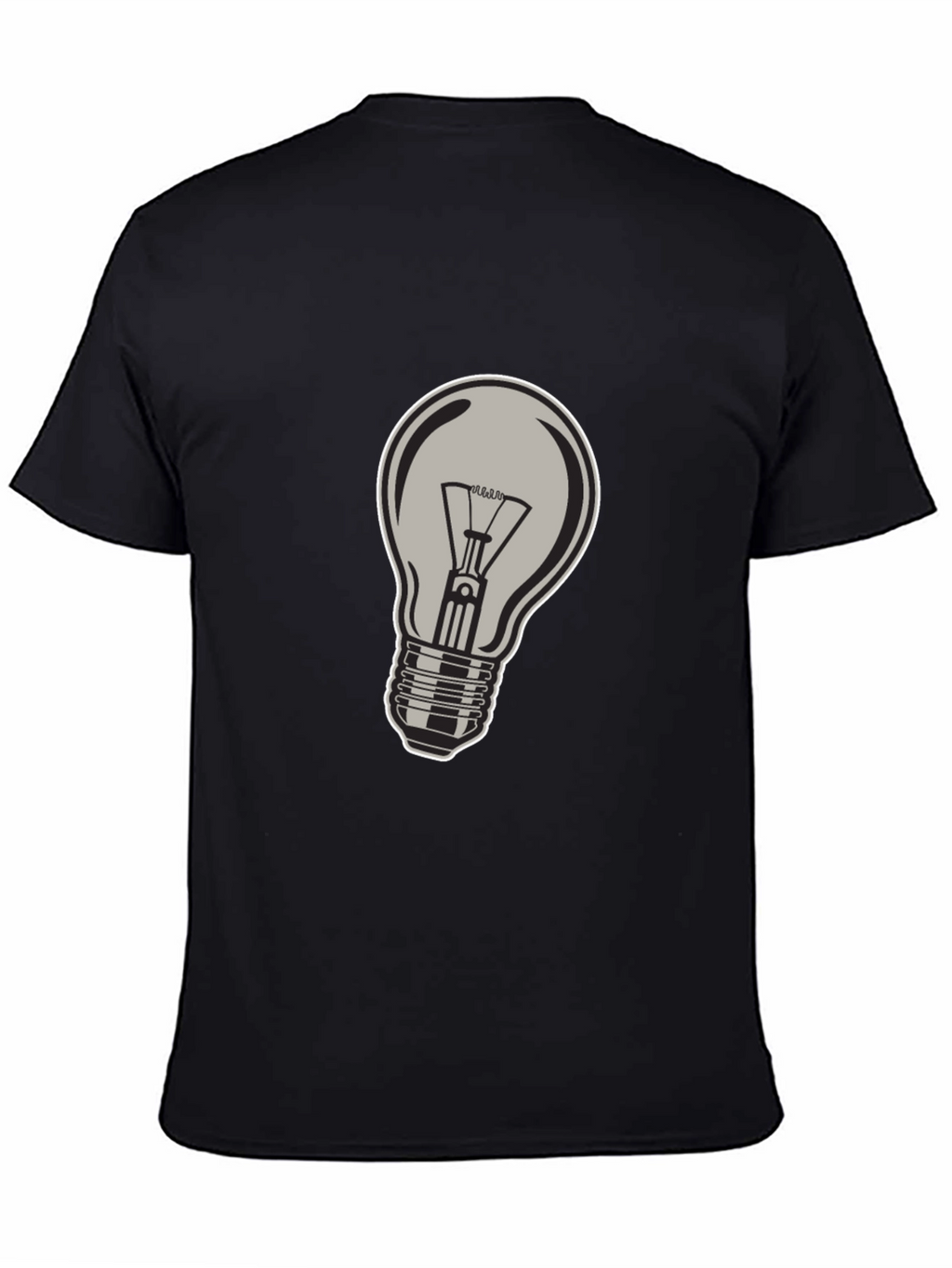 Black T-Shirt with Lightbulb Design